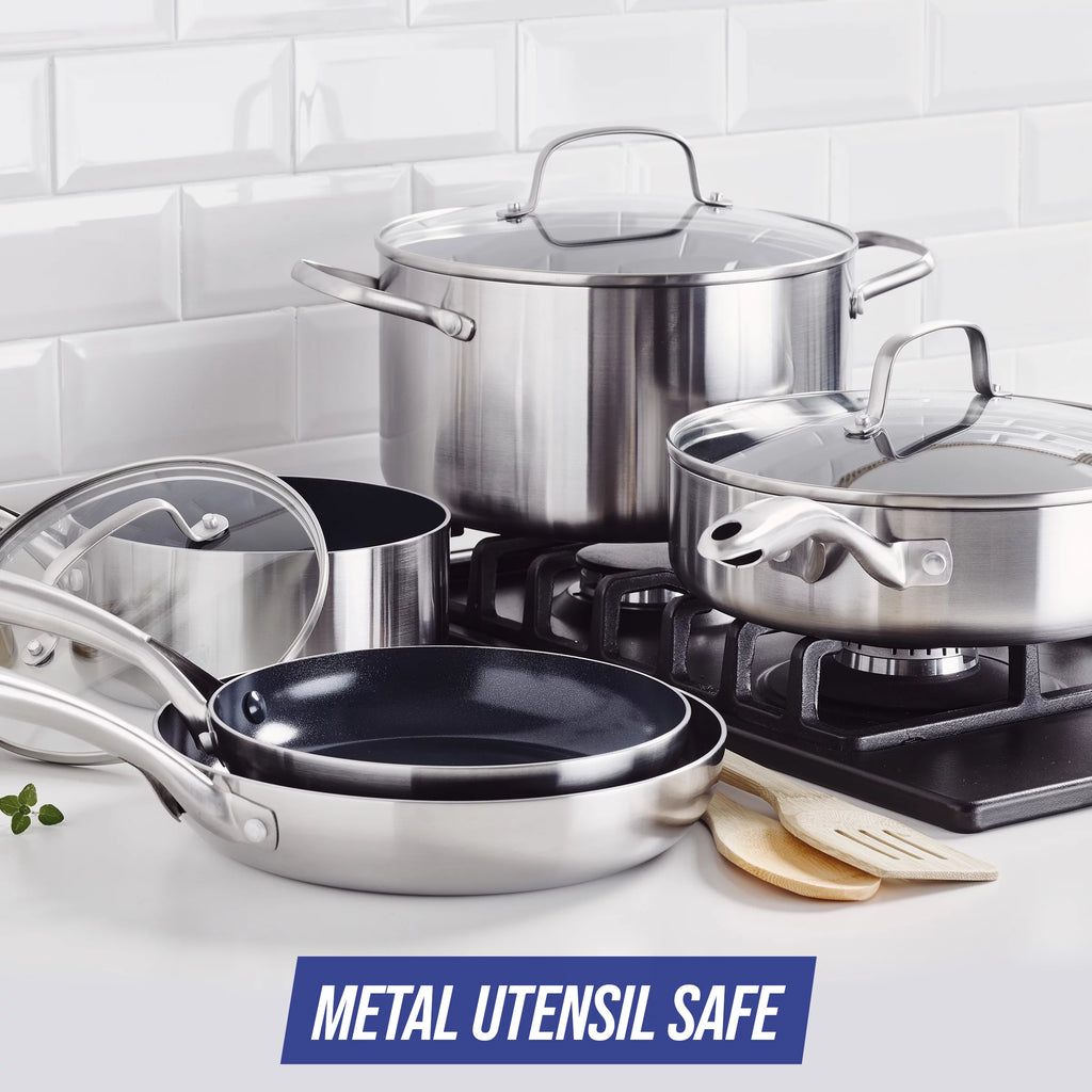 10pc Stainless Steel Cookware Set J835