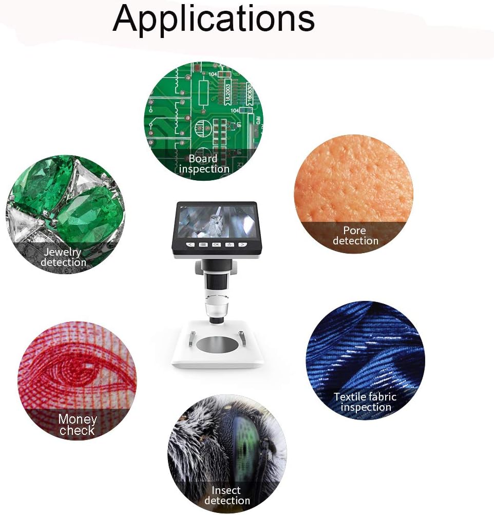 4.3 inch 50X-1000X 2 Megapixels USB Microscope with 32G TF Card Pack of 2 B437312