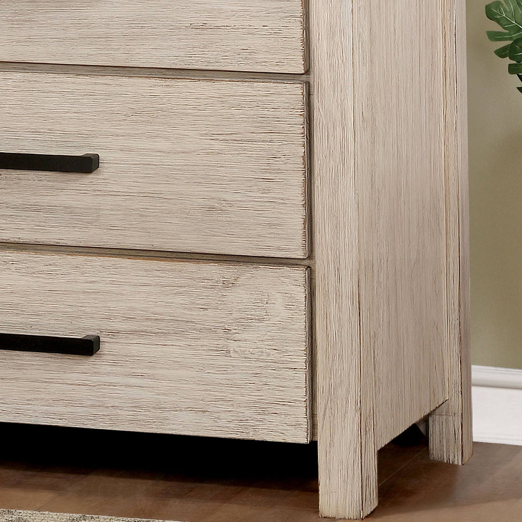 Dark Grey Wire-Brushed 3-Drawer Media Chest L58098