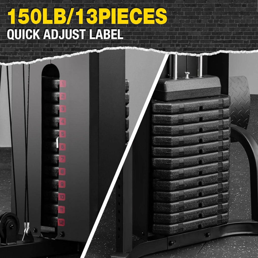 Home Gym Station with 150LBS Weight Stack M5877