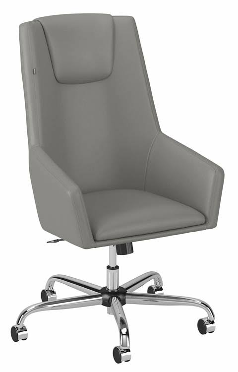 Light Gray High Back Leather Box Chair C622