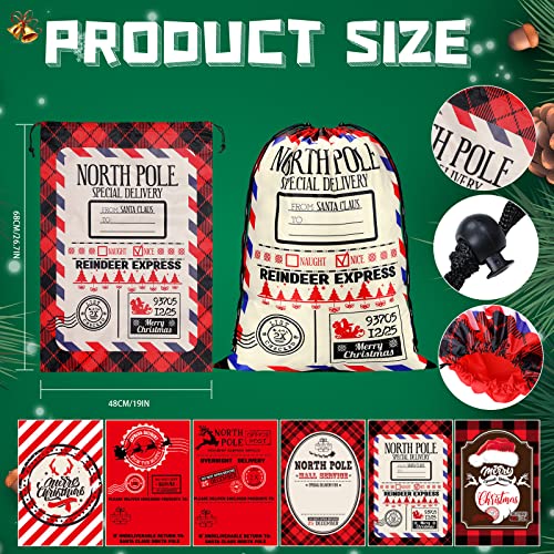 6 Pcs Large Polyester Drawstring Gift Bag W464264