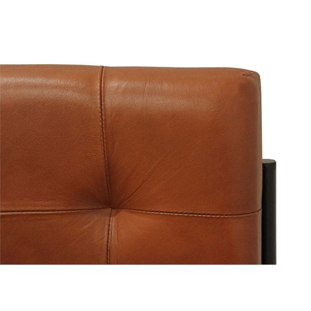Leather Upholstered Side Chair with Cast Iron Frame in Mahogany R499434