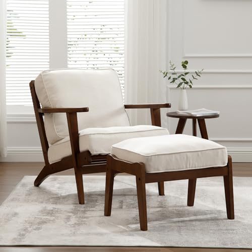 Beige Linen Fabric Accent Chair with Arm B799470