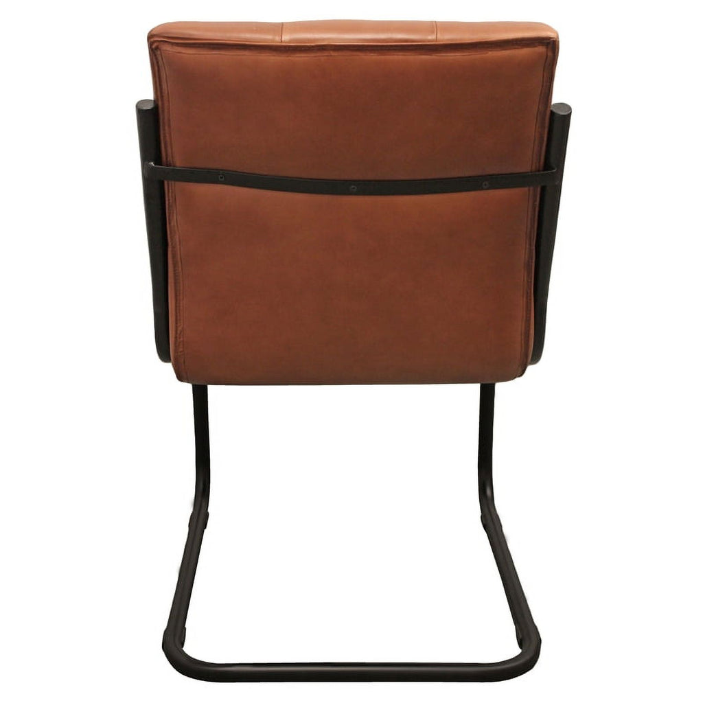 Leather Upholstered Side Chair with Cast Iron Frame in Mahogany R499434