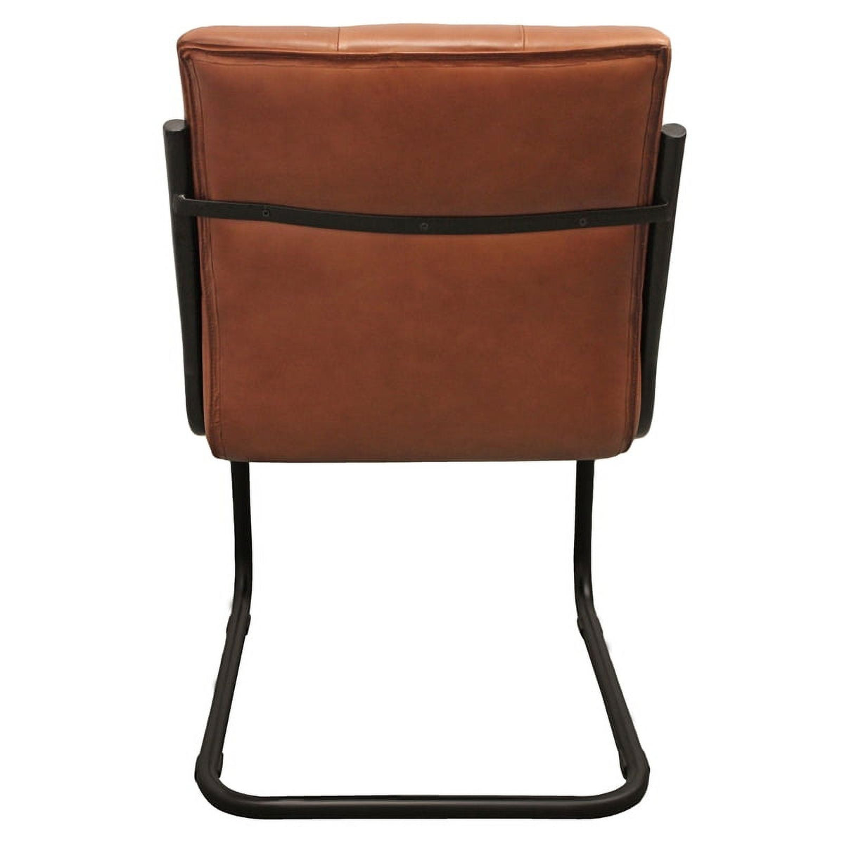 Leather Upholstered Side Chair with Cast Iron Frame in Mahogany R499434