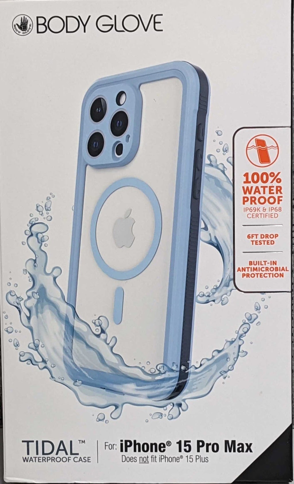 Blue/Clear Waterproof MagSafe Case for iPhone 15 Pro Max L28560