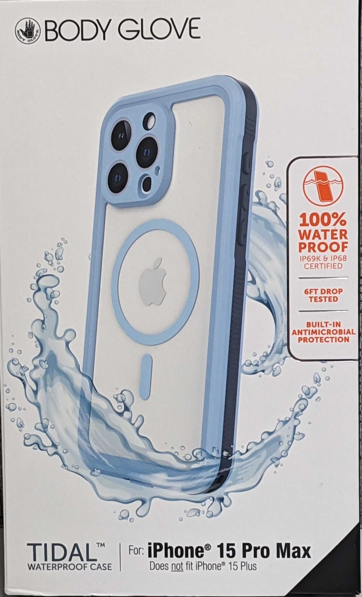 Blue/Clear Waterproof MagSafe Case for iPhone 15 Pro Max L28560