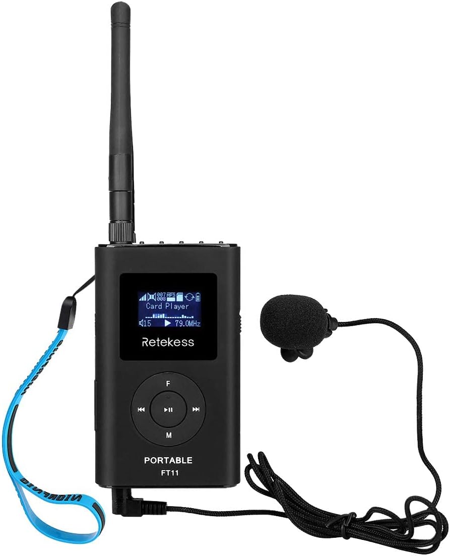 FM Transmitter with Microphone and Antenna, Rechargeable, Pack of 2 L507553
