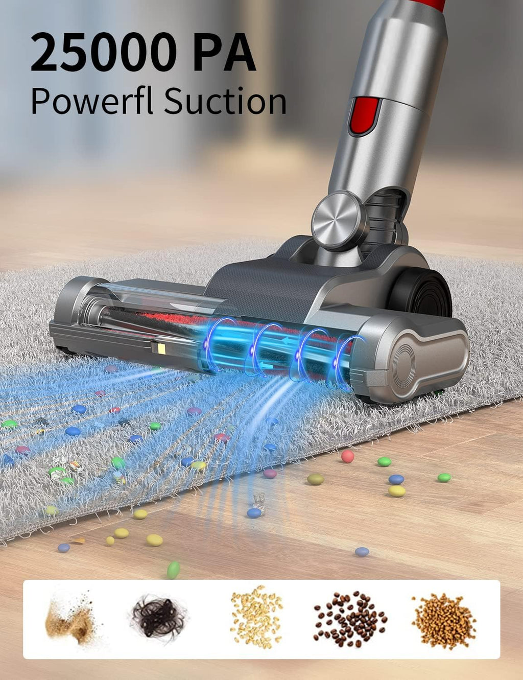 Cordless Stick Vacuum with 25Kpa Suction, 40min Runtime K336486