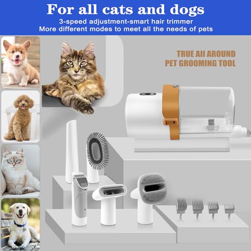 Pet Grooming Kit with 4 Hair Clipper Combs, 2.5L Vacuum Cleaner, and 7 Pet Grooming Tools O510974