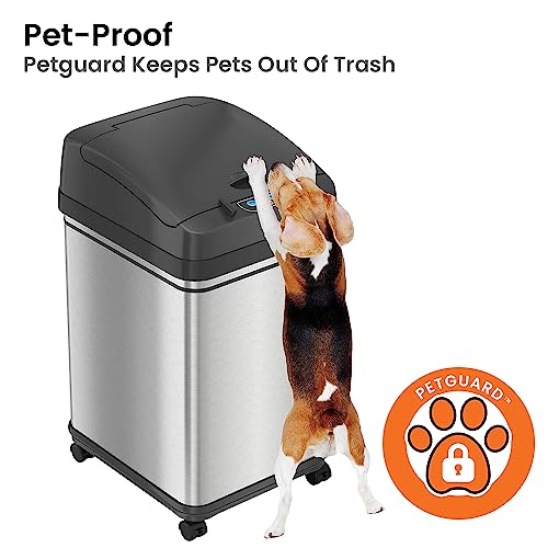 13 Gallon Stainless Steel Sensor Trash Can with Lid I621