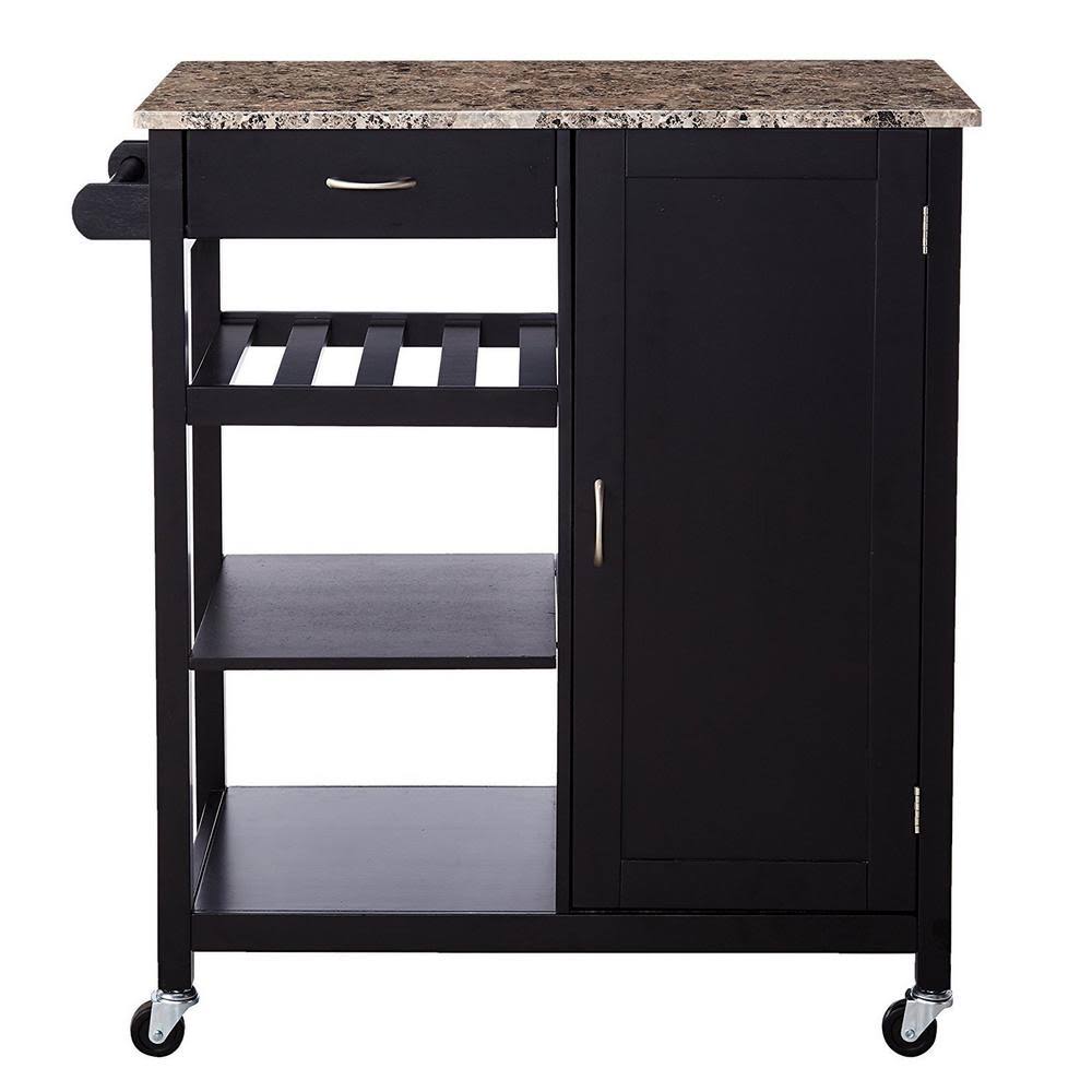 Black Kitchen Island Cart V397