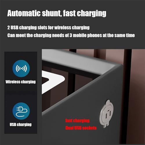 White 2 Drawer Nightstand with Wireless Charging Station O273