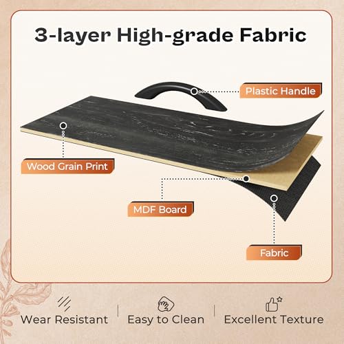 63 Inch 10 Fabric Drawers Rustic Brown Dresser C624