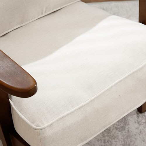 Beige Linen Fabric Accent Chair with Arm B799470
