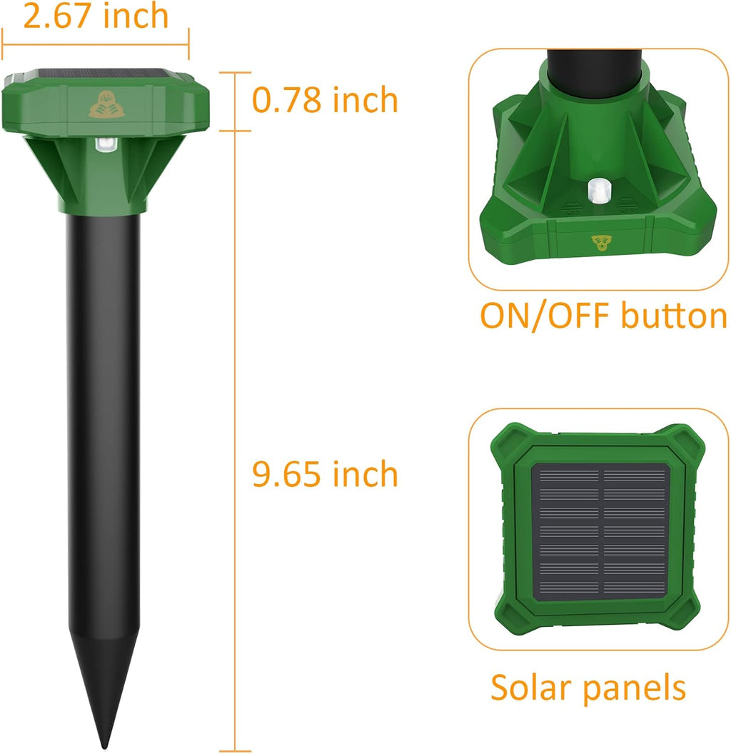 Solar Powered Ultrasonic Outdoor Mole Repeller D52856