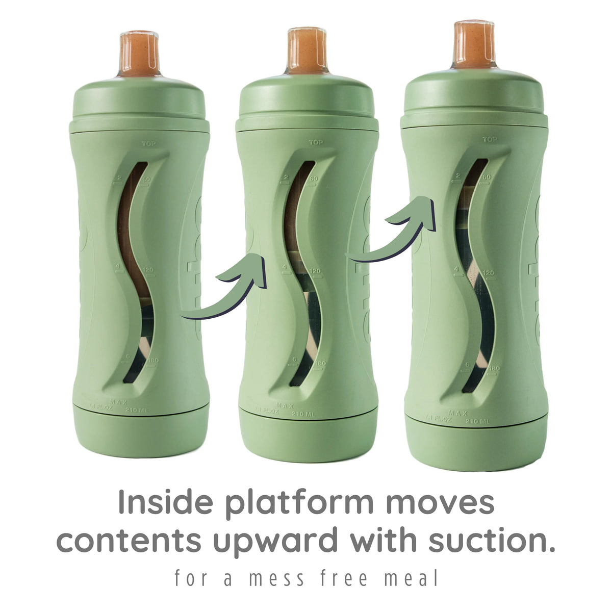 Baby Food Bottle Self Feeder Reusable Silicone Cup Sage I593
