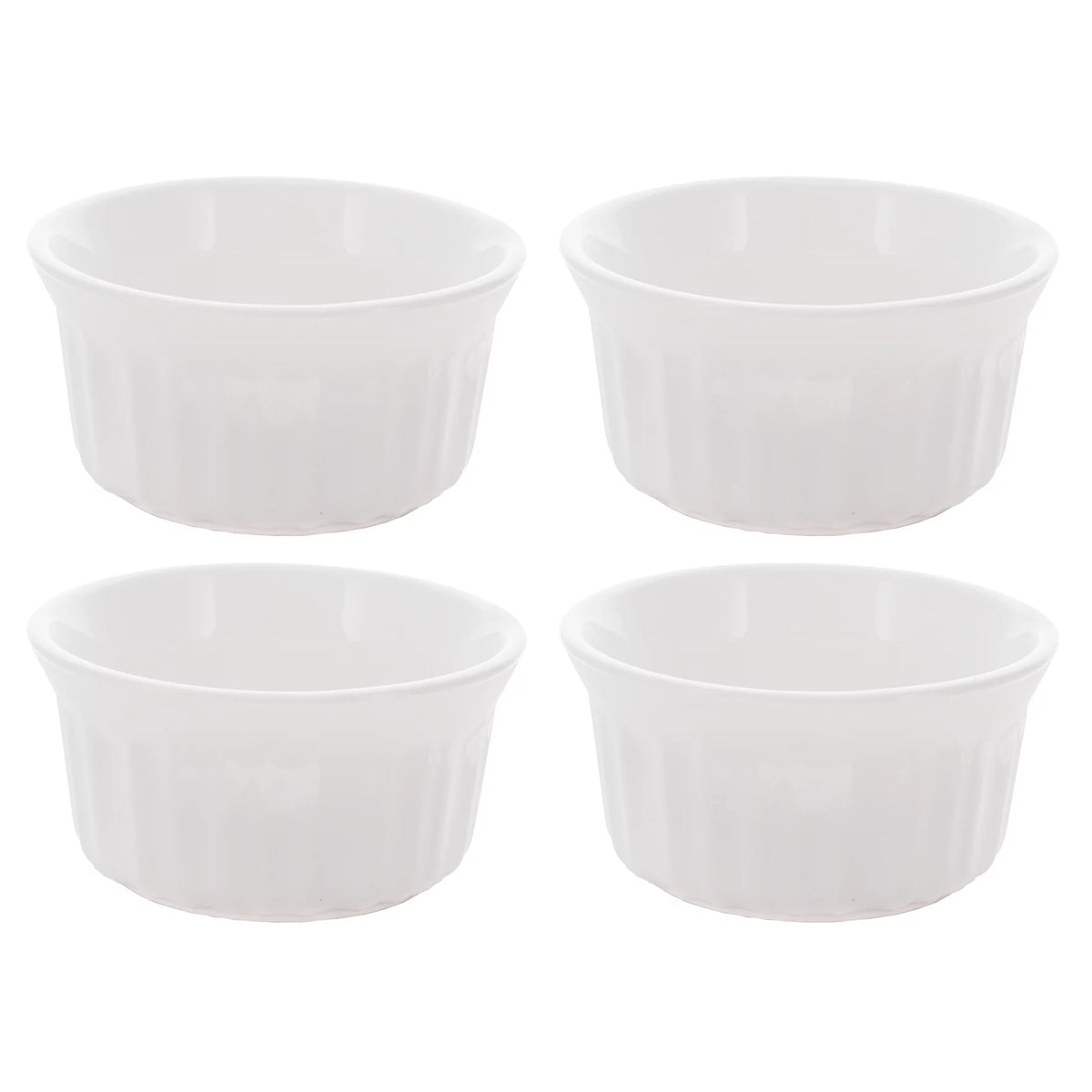 4-Pack 4oz Round French White Ramekins Bowl Q14867