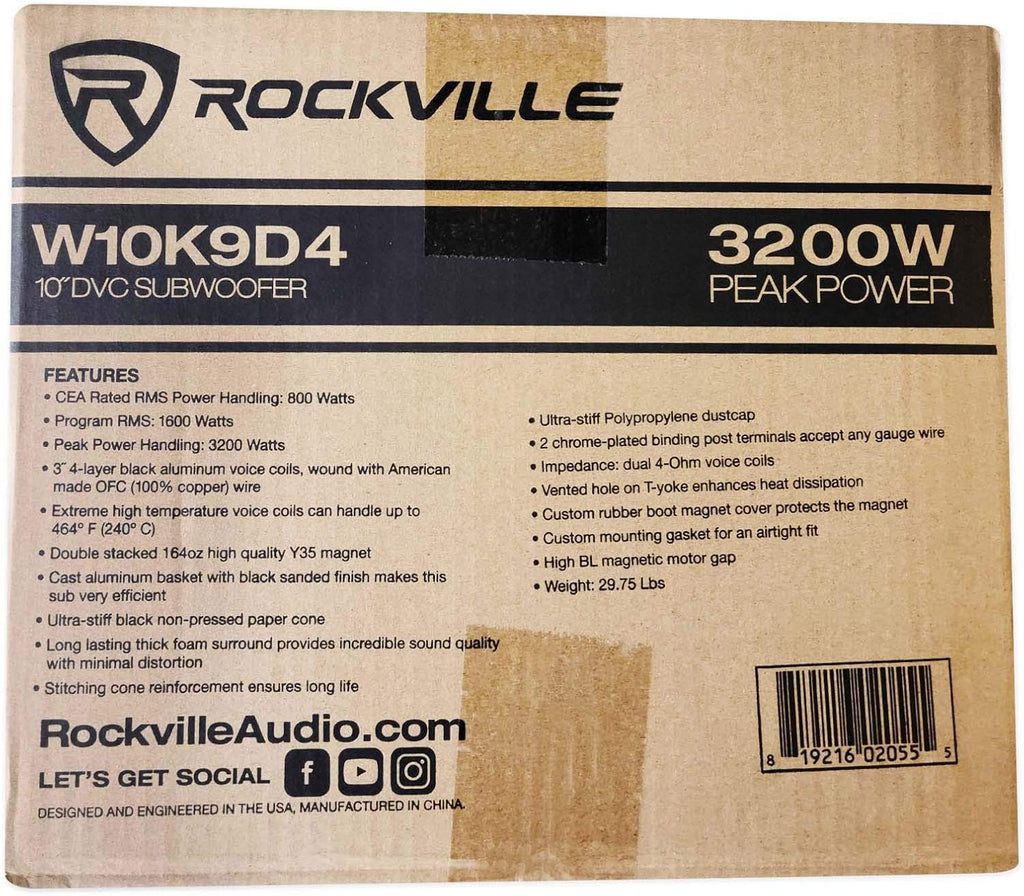 10 6400 Watt Car Subwoofers + Vented Sub Box Enclosure H900