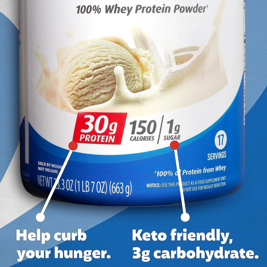 Vanilla Milkshake Whey Protein Powder, 30g Protein, 23.3 oz I14756