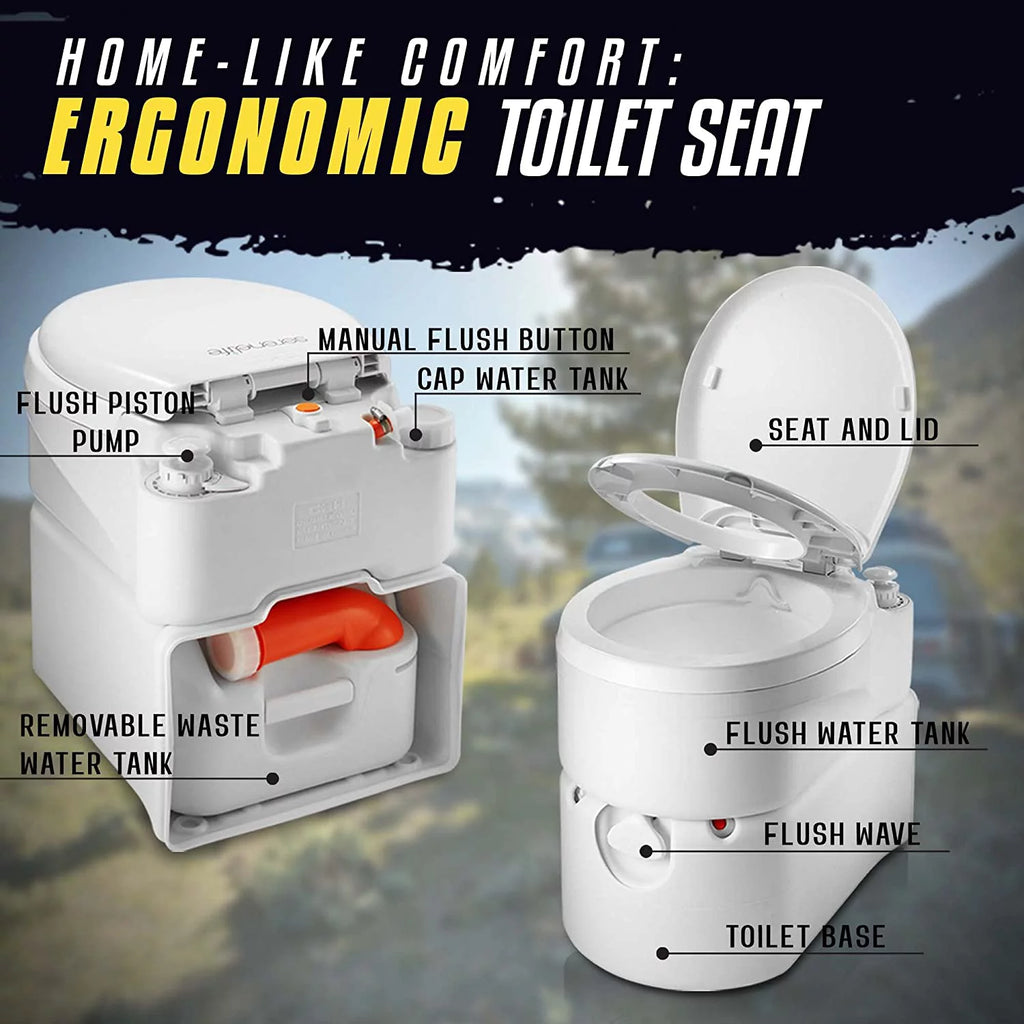 Outdoor Portable Cassette Toilet with Detachable Waste Holding Tank Q555