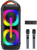 Karaoke Machine with 2 Microphones, Bluetooth Speaker with Dual 6.5" Subwoofer B164