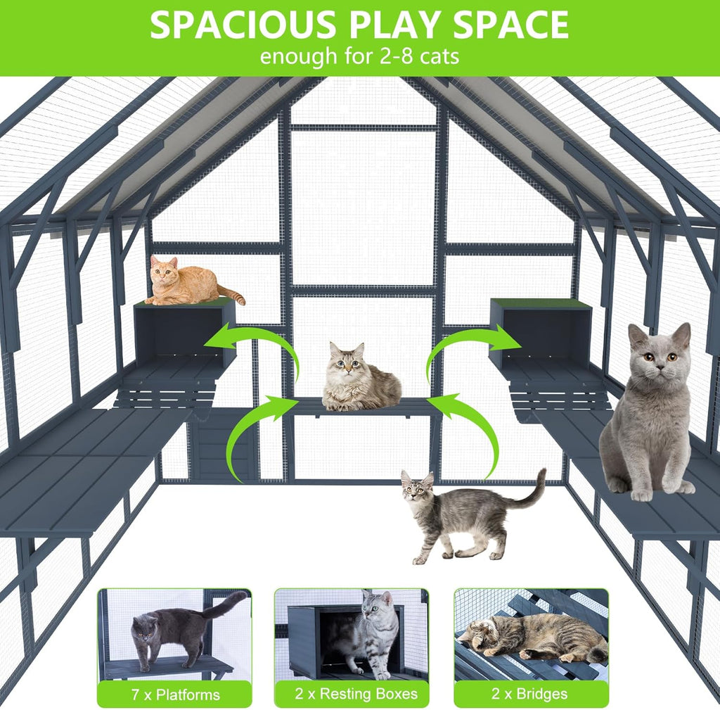 Large Catio Outdoor Cat Enclosure J75379