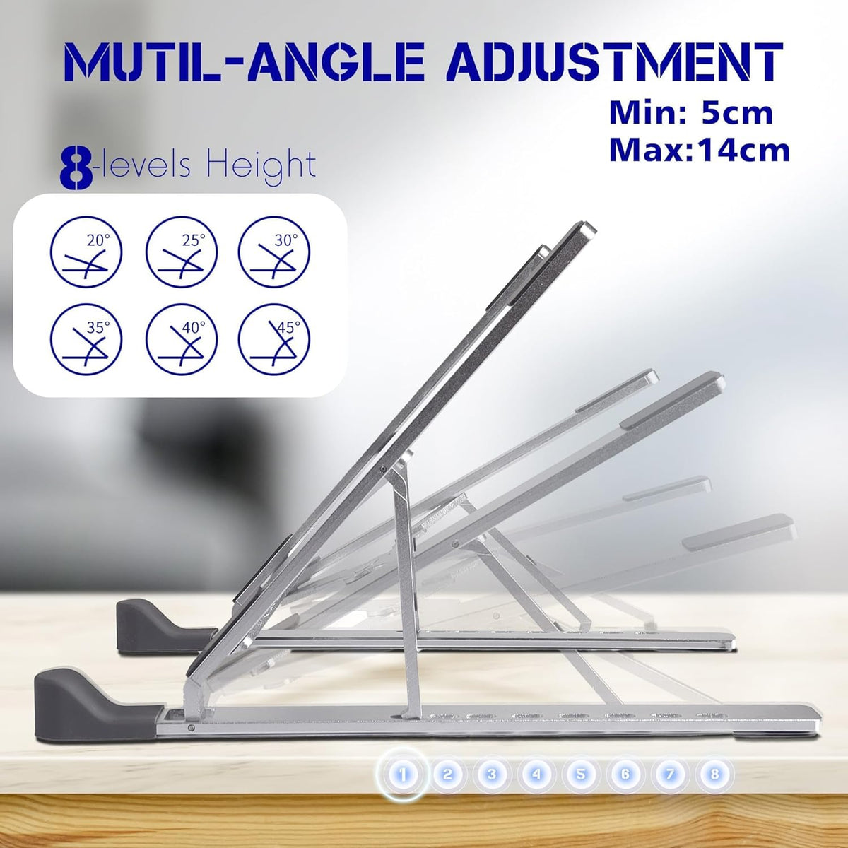 Adjustable Aluminium Alloy Laptop Stand for 10-16" Laptops F4441
