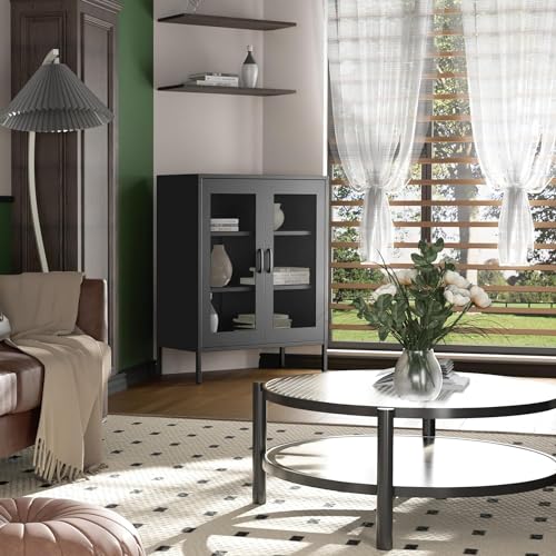 Black 70" Tall Metal Storage Cabinet with 4 Adjustable Shelves G81609
