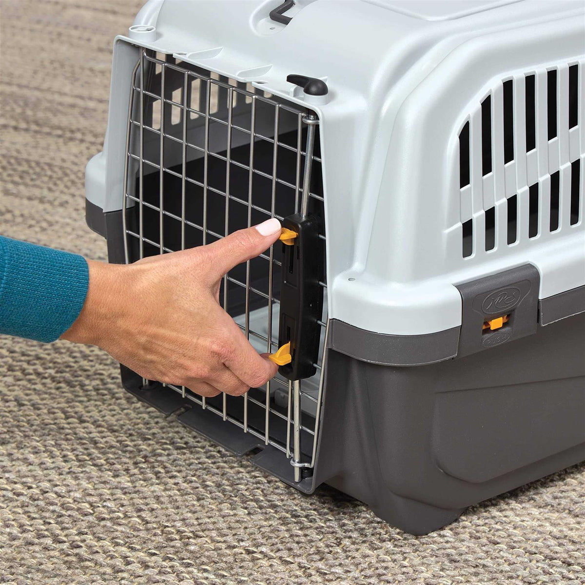 Plastic Cat Carrier with Integrated Litter Pan Z41997