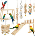 10 Pcs Parrot Swing Toys and Bird Perches Platform with Climbing Ladder Chewing Standing Hanging Parakeet Toys Bird Cage Accessories L658