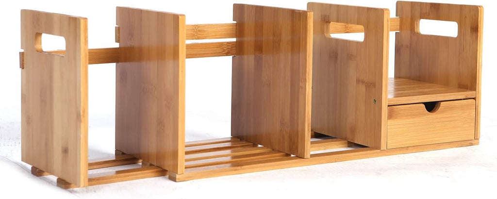Bamboo Desktop Bookshelf with 3 Drawers U4595