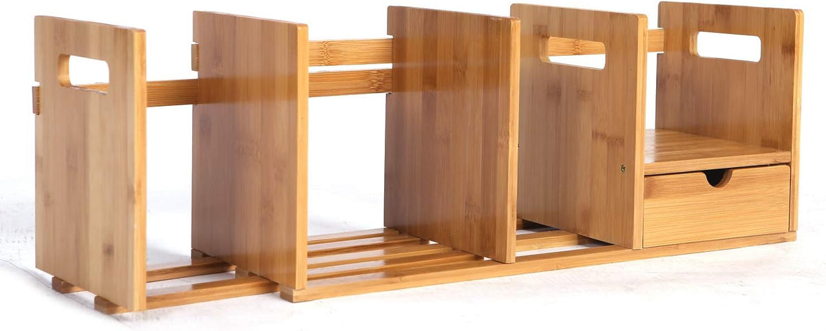 Bamboo Desktop Bookshelf with 3 Drawers U4595