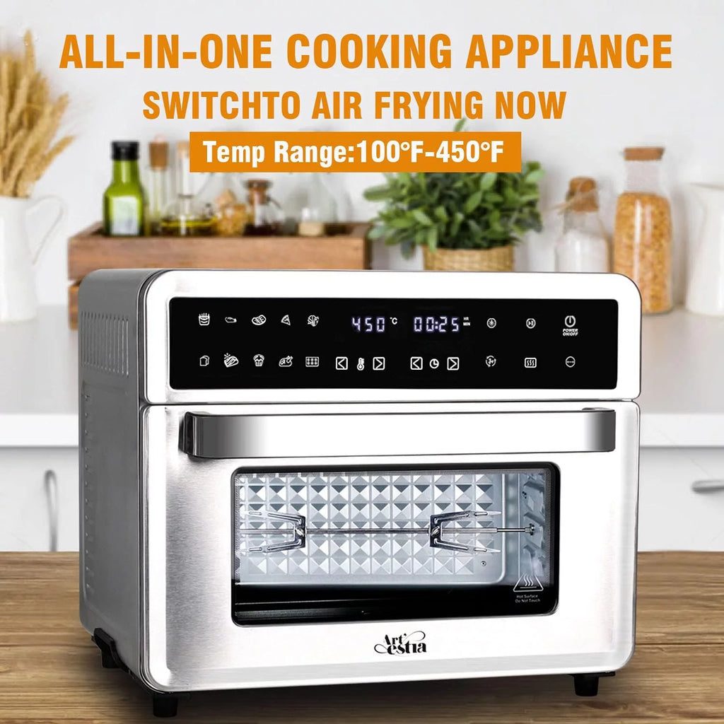 26QT Extra Large Digital Convection Oven Air Fryer Combo With Rotisserie And Dehydrator D9795