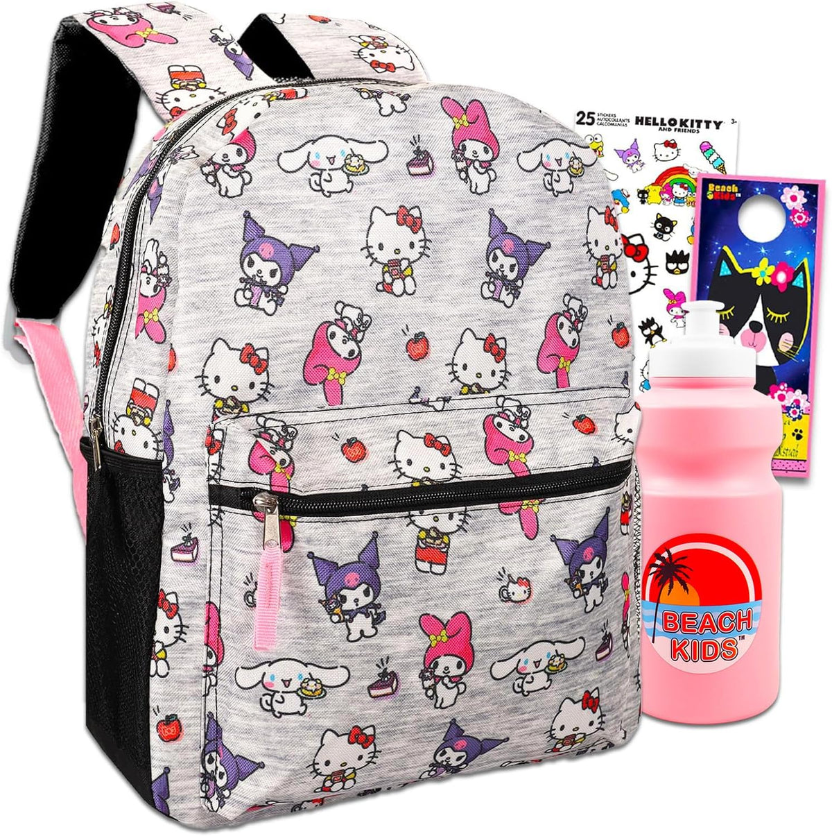 16" Hello Kitty Backpack with Front Pocket and Stickers A75521