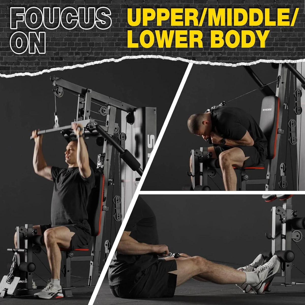 Home Gym Station with 150LBS Weight Stack M5877