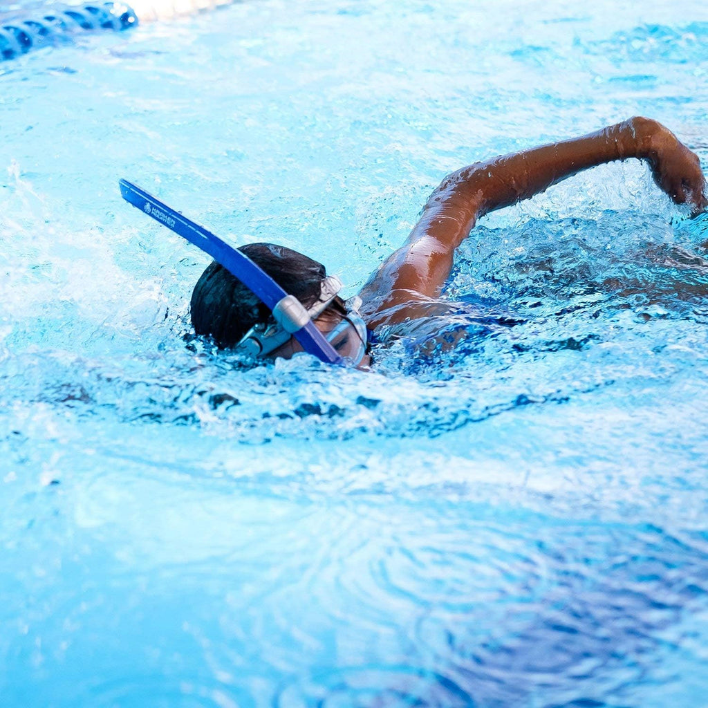 Blue Center Mount Snorkel with Silicone Mouthpiece and One-Way Purge Valve K777