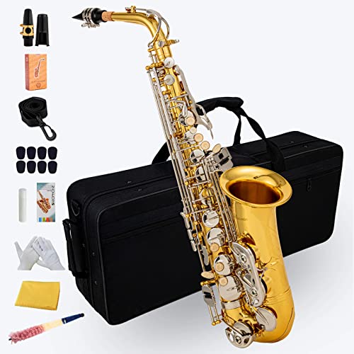 Black/gold keys Eb Alto Saxophone with Case P9228