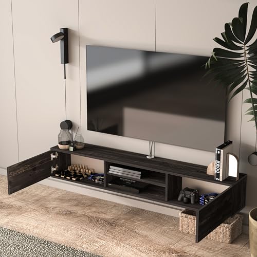 Black Oak Floating TV Stand F989