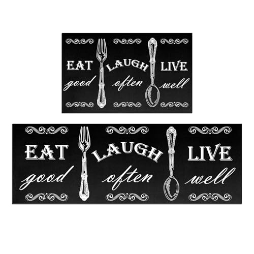 Boho Kitchen Mat Set of 2 Non Slip Thick Kitchen Rugs Z748459