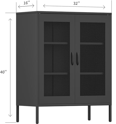 Black 70" Tall Metal Storage Cabinet with 4 Adjustable Shelves G81609