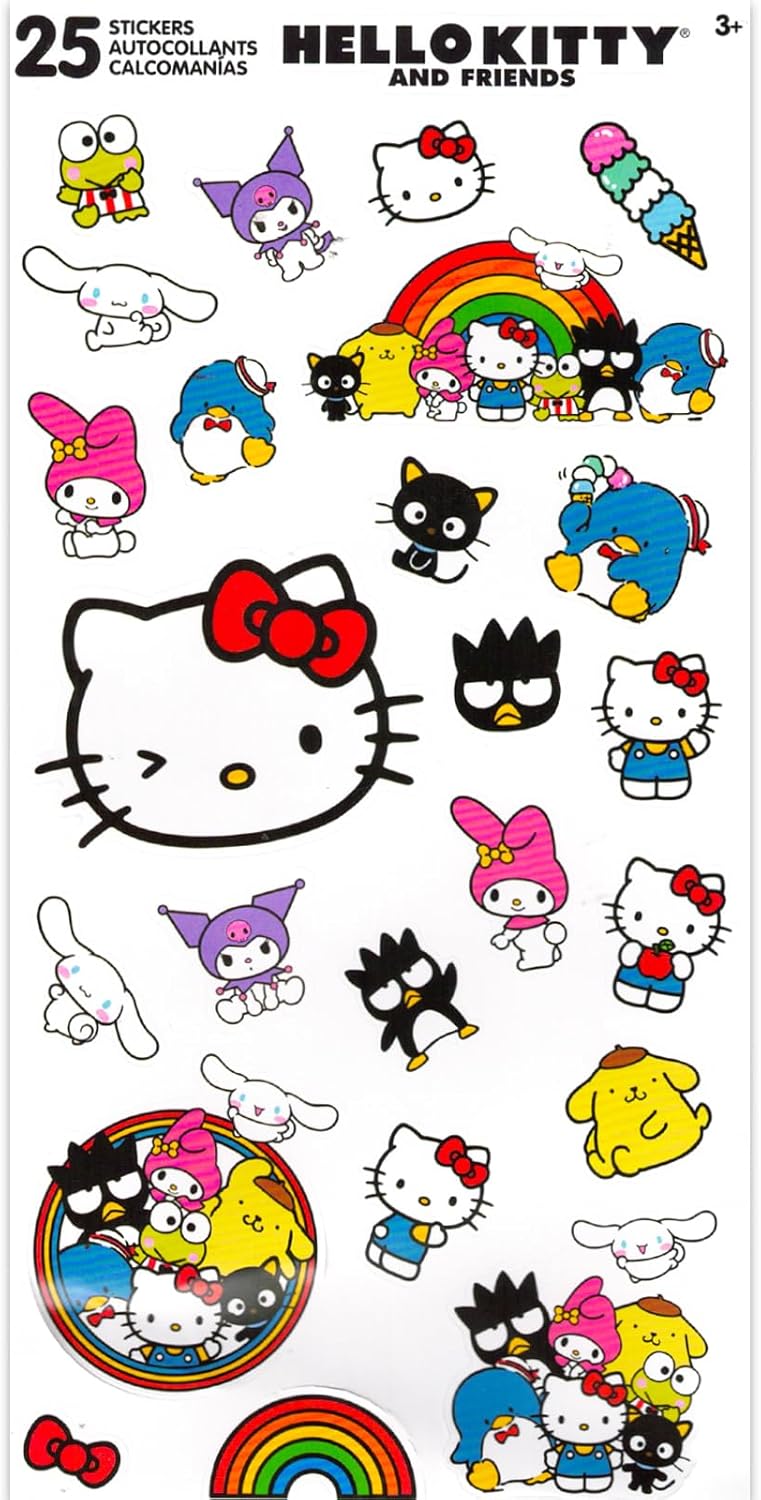 16" Hello Kitty Backpack with Front Pocket and Stickers A75521