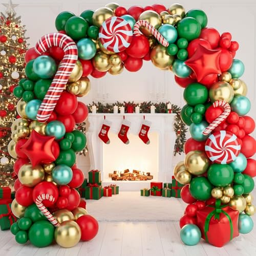 149PCS Red Green Gold Balloon Garland Arch Kit C56819