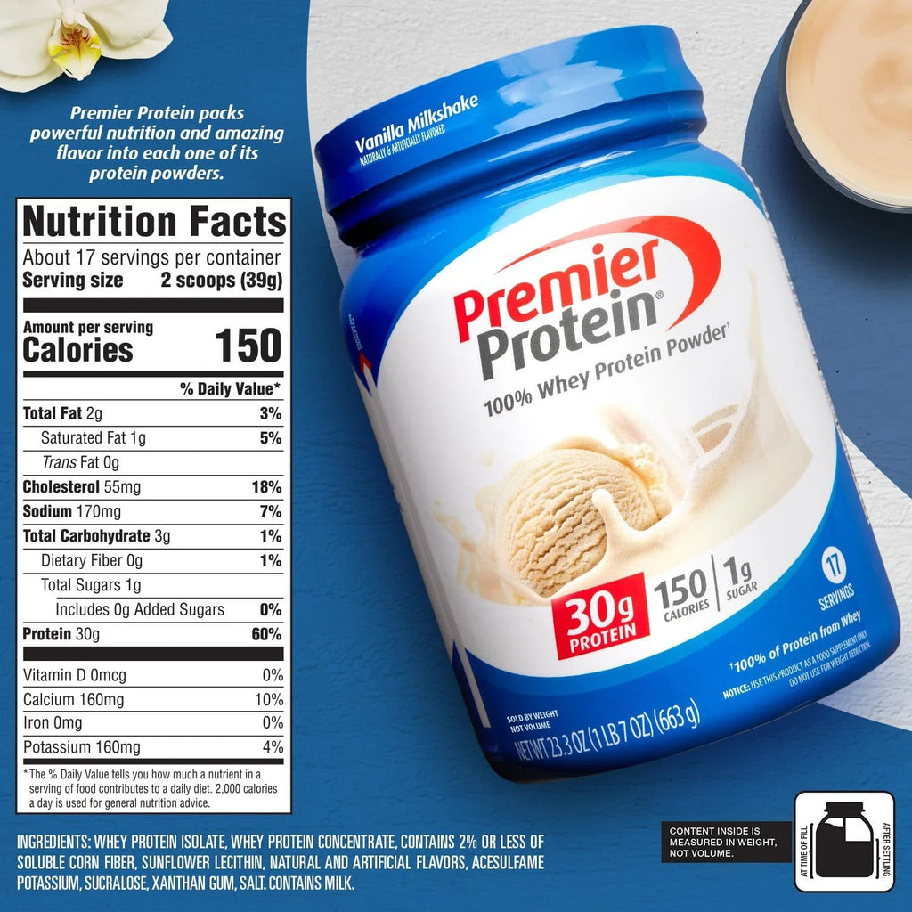 Vanilla Milkshake Whey Protein Powder, 30g Protein, 23.3 oz I14756