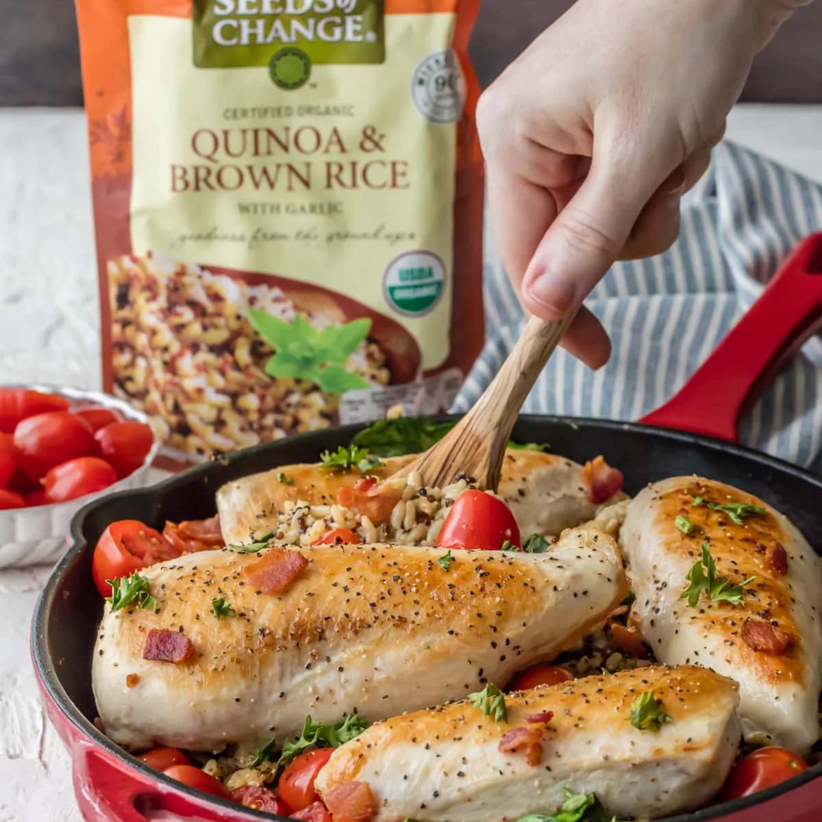Organic Quinoa & Brown Rice with Garlic Mix, 8.5oz x 6 Packs A15754
