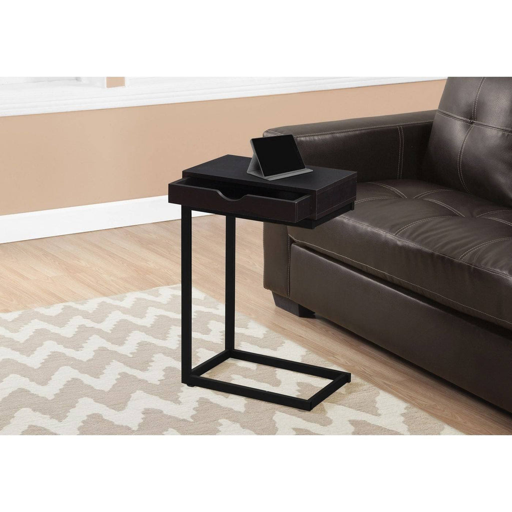 Brown Metal Accent Table with Drawer Y186915