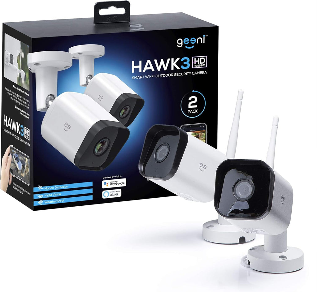 2 Pack 1080p Outdoor Security Camera with Night Vision and Motion Detection Q3795