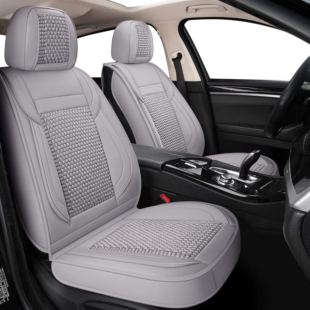 Black Faux Leather Automotive Seat Covers K473