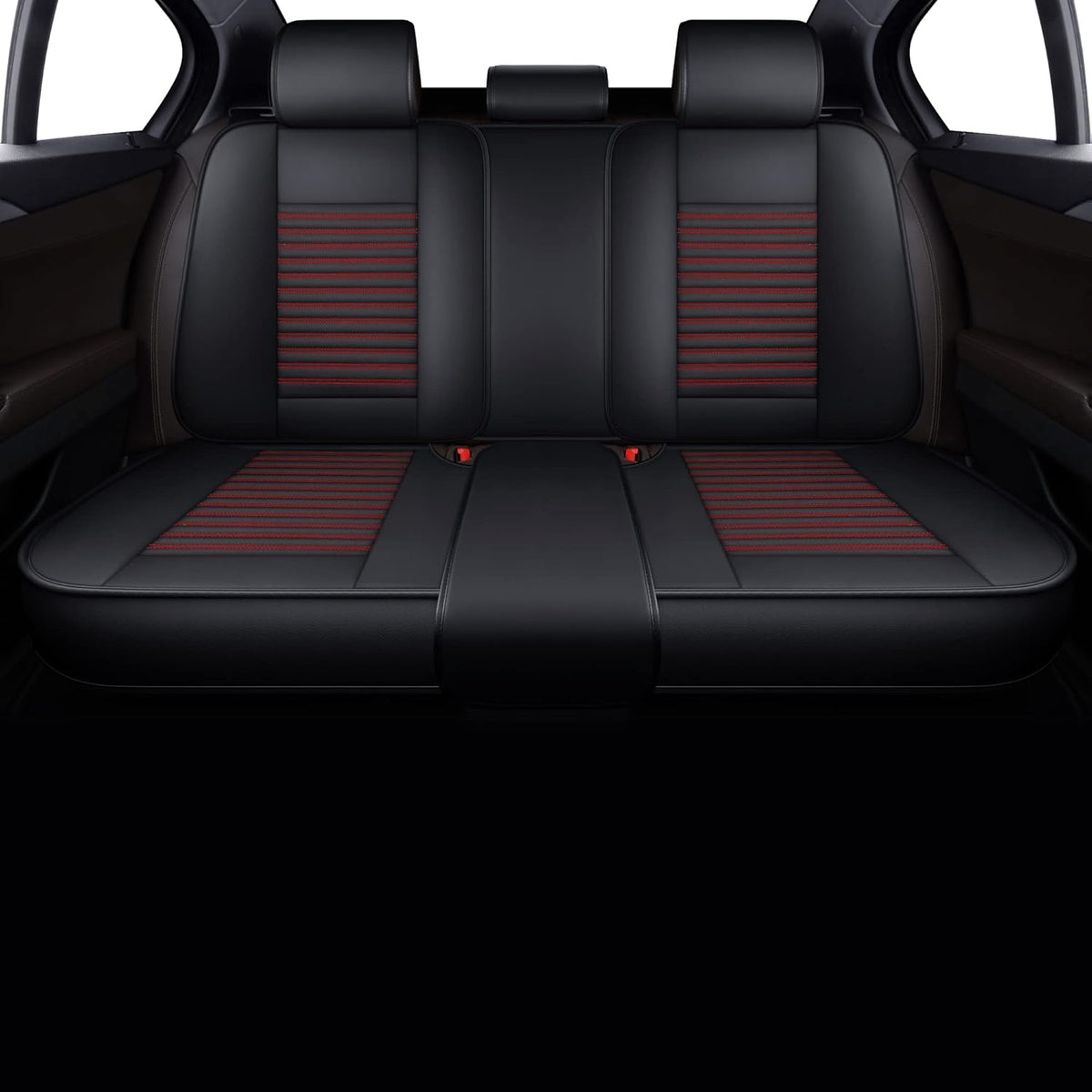 Black Faux Leather Automotive Seat Covers K473